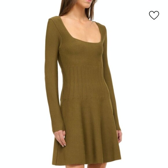 STAUD Olive Green Mini Dress - Picture 1 of 10